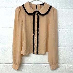 Peach Collared Blouse
